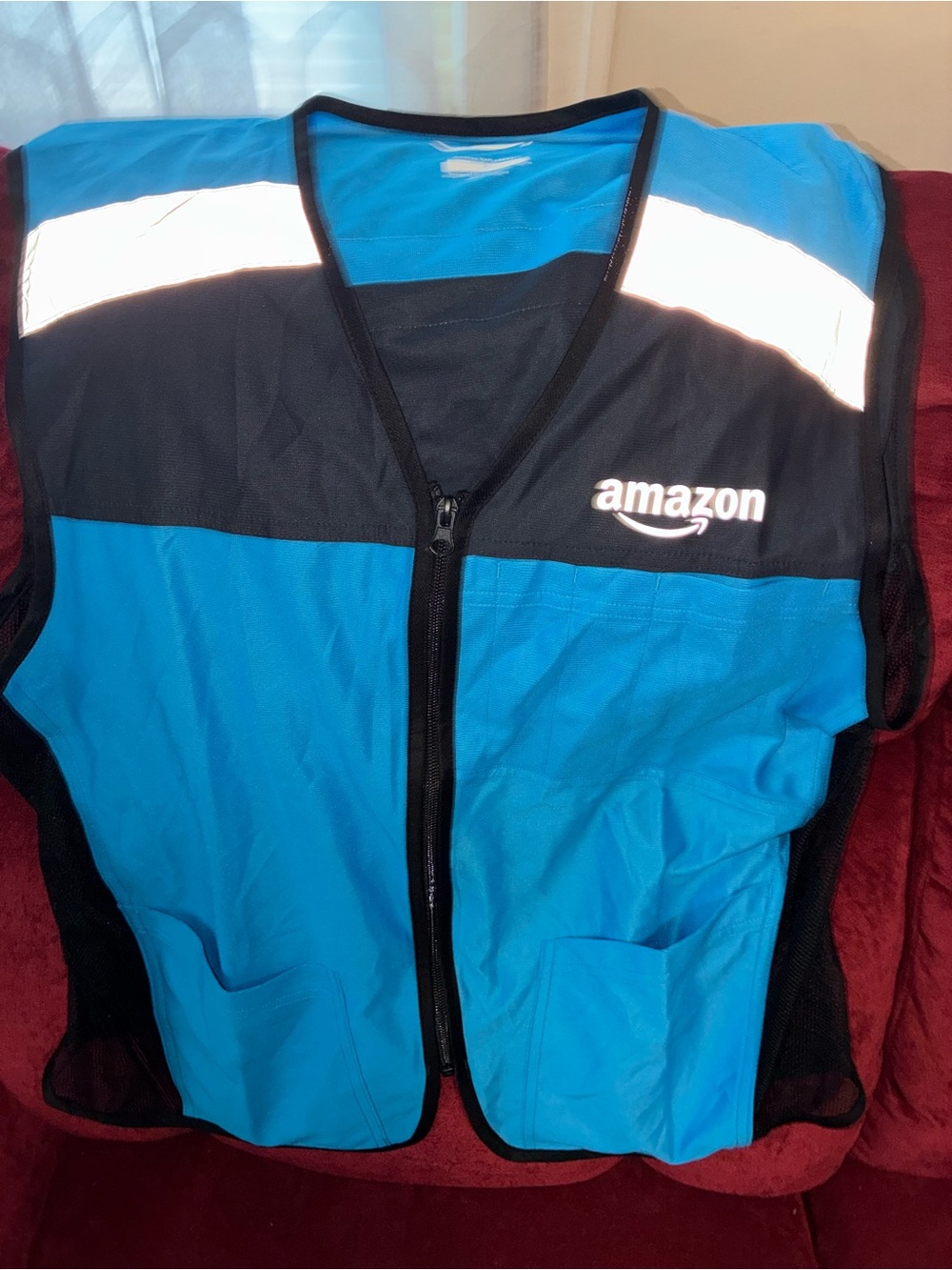 Amazon' Blue & Black Safety Vest Jacket